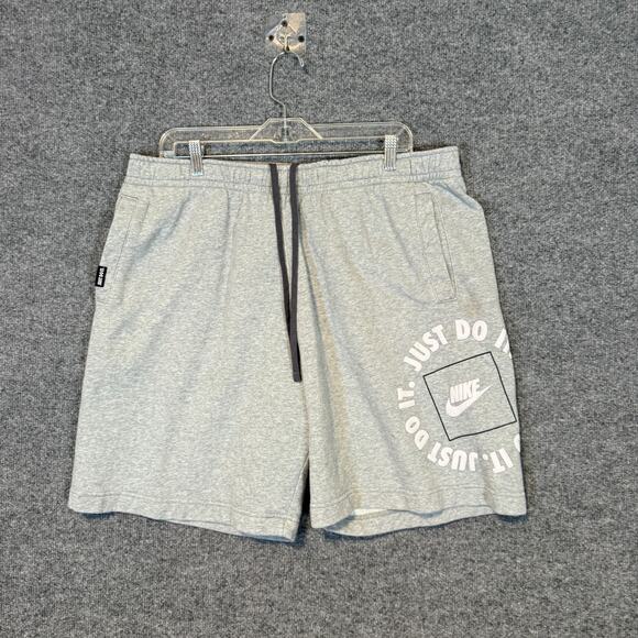 Nike Shorts Mens XL Gray Sweatshorts Just Do It Fleece Stretch Swoosh Casual - Picture 1 of 11
